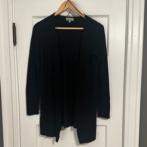 Joseph A Black Open Front Long Cardigan